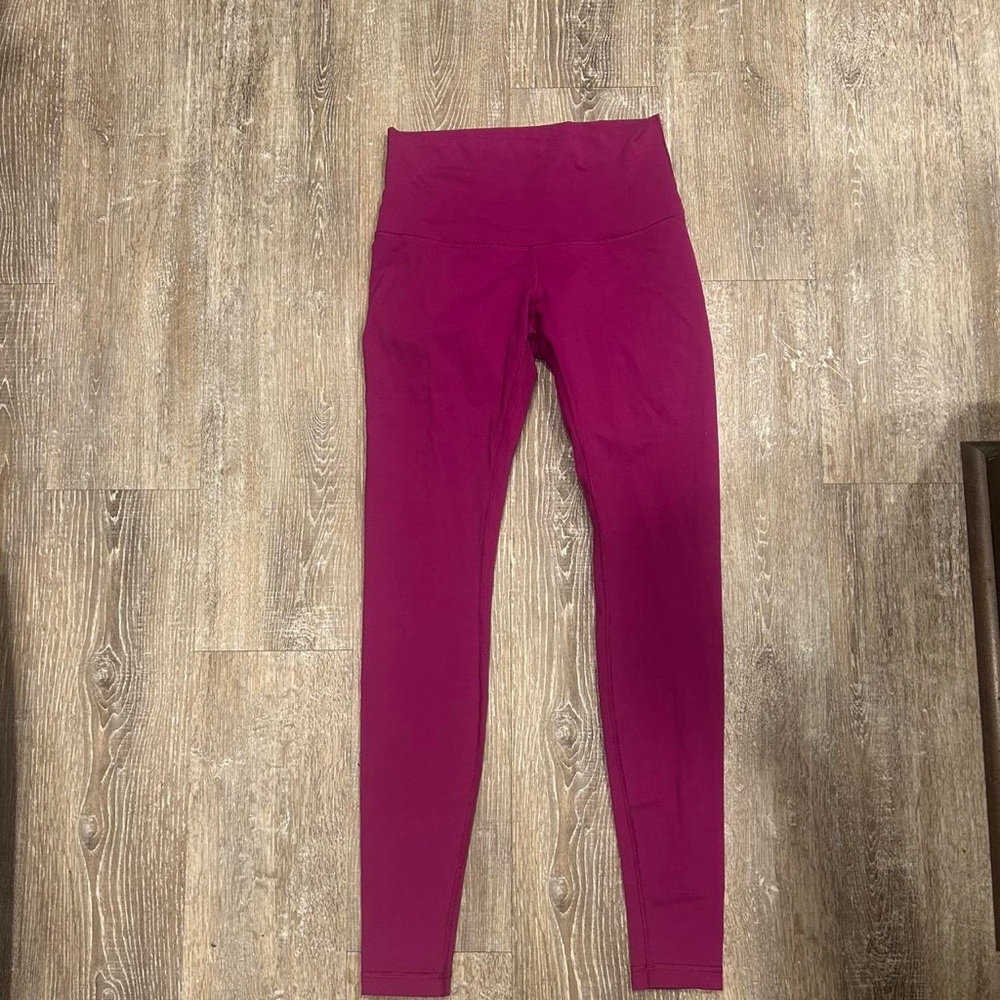 Lululemon Athletica Pink Leggings Full-Length Compression Fit